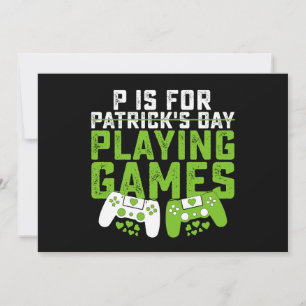 P is voor het spelen van games gamer gaming St Pat Kaart