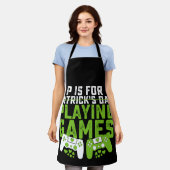 P is voor het spelen van games gamer gaming St Pat Schort (Gedragen)