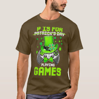 P is voor het spelen van games Kinder videoband T-shirt