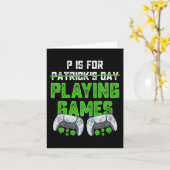 P is voor het spelen van games St Patricks Day Fun Kaart (Gele Bloem)