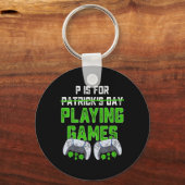 P is voor het spelen van games St Patricks Day Fun Sleutelhanger (Achterkant)