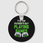 P is voor het spelen van games St Patricks Day Fun Sleutelhanger (Achterkant)