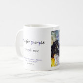 P is voor Paarse alfabet art mok (Voorkant links)