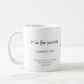 P is voor Paarse alfabet art mok (Links)