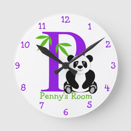 P is voor Panda en Penny-Child's slaapkamer Ronde Klok (Voorkant)