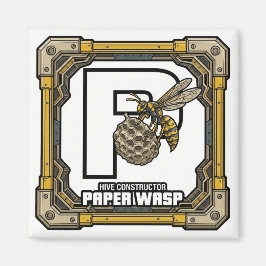 P is voor Papierwesp – GTA Stijl ABC Leren Magneet