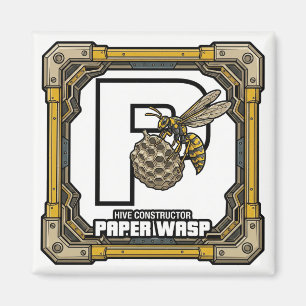 P is voor Papierwesp – GTA Stijl ABC Leren Magneet