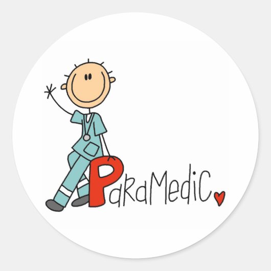 P is voor Paramedic Ronde Sticker (Voorkant)