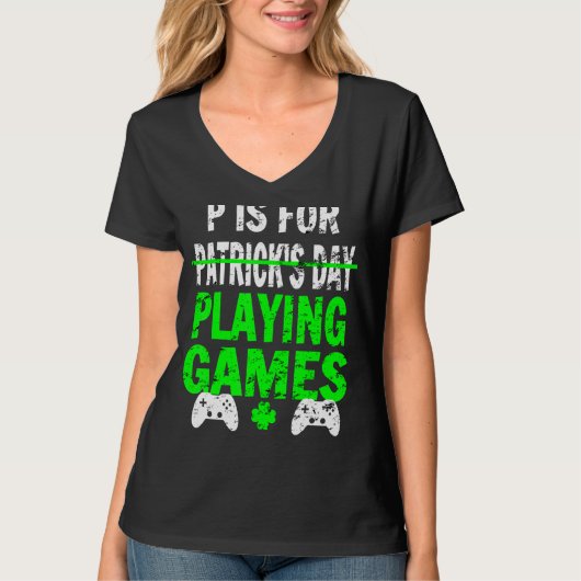 P is voor Patrick's Day Pplay Games T-shirt (Voorkant)