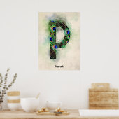 P is voor pauw poster (Keuken)