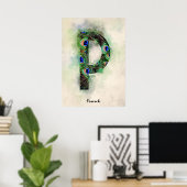 P is voor pauw poster (Thuiskantoor)