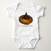 P is voor Peanut Butter Cookie Alphabet Letter P Romper (Voorkant)