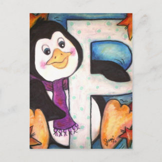 P is voor Penguin Briefkaart
