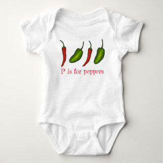 P is voor Peppers Chili Jalapeño Veggie Letter P Romper