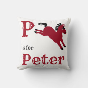 P is voor Peter baby jongen Worpkussen Kussen