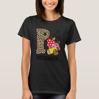 P Is Voor Peuterleidster Kinderen Luipaard Eerste  T-shirt