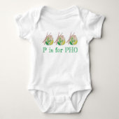 P is voor PHO Alphabet Letter Vietnamese noedels Romper (Voorkant)