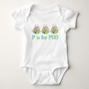 P is voor PHO Alphabet Letter Vietnamese noedels Romper