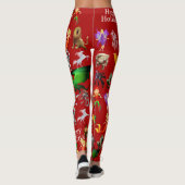 P is voor Phoenix Kerst Leggings (Rood) (Achterkant)