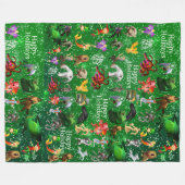 P is voor Phoenix kerstgeblindeerde (Groen) Fleece Deken (Voorkant (Horizontaal))