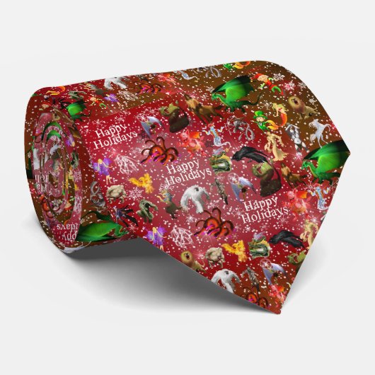 P is voor Phoenix Kerstmis Das(cran.) Stropdas (Opgerold)