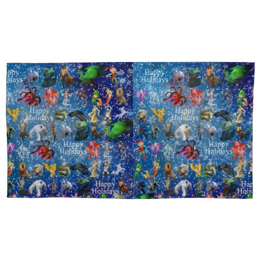 P is voor Phoenix Kerstmis Hoesje (blauw) Kussensloop (Voorkant)