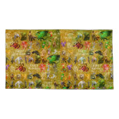 P is voor Phoenix Kerstmis Pillow Hoesje (Gold) Kussensloop (Achterkant)