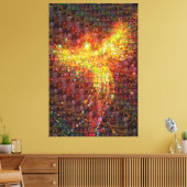 P is voor Phoenix Mosaic Canvas Afdruk (Insitu (Woonkamer))