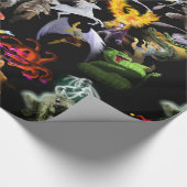 P is voor Phoenix Wrapping Paper (Zwart) Cadeaupapier (Hoek)