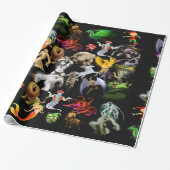 P is voor Phoenix Wrapping Paper (Zwart) Cadeaupapier (Uitgerold)