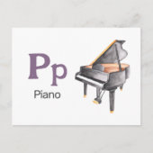 P is voor Piano - Alfabet Flash Kaart (Voorkant)