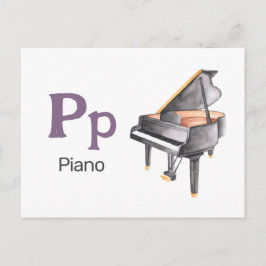 P is voor Piano - Alfabet Flash Kaart