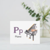 P is voor Piano - Alfabet Flash Kaart (Staand voorkant)