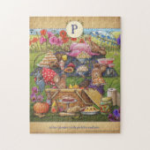 P is voor Picnics Cute Mouse Alphabet Puzzle Legpuzzel (Verticaal)