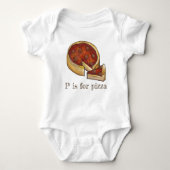 P is voor Pizza Alphabet Pepperoni Deep Dish Pie Romper (Voorkant)