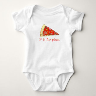 P is voor Pizza Pepperoni Cheese Slice Foodie ABCs Romper