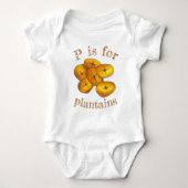 P is voor PLANTAINS Jamaican Food Alphabet ABCs Romper (Voorkant)