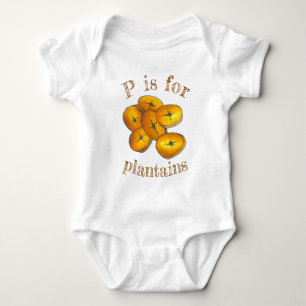 P is voor PLANTAINS Jamaican Food Alphabet ABCs Romper
