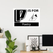 P is voor poëzie poster (Thuiskantoor)