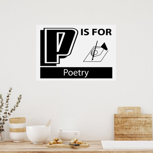 P is voor poëzie poster (Keuken)