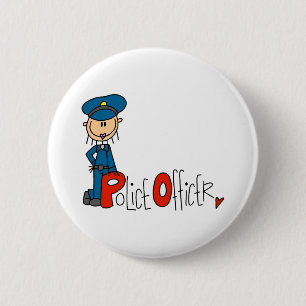 P is voor politieagent ronde button 5,7 cm