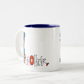P is voor politieagent tweekleurige koffiemok (Voorkant links)