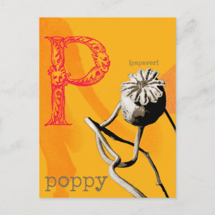 P is voor Poppy Briefkaart
