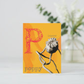 P is voor Poppy Briefkaart (Staand voorkant)