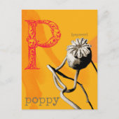P is voor Poppy Briefkaart (Voorkant)