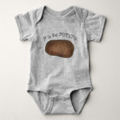 P is voor POTATO Hot Bked Idaho Potates Letter P Romper (Voorkant)