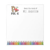 P is voor Pre-K Back To School Teacher Notitieblok (Voorkant)