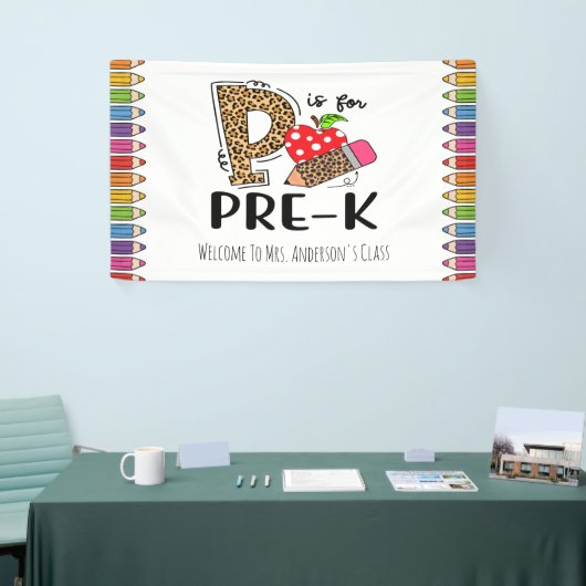 P is voor PRE-K Back To School Welkom Spandoek (Beurs)
