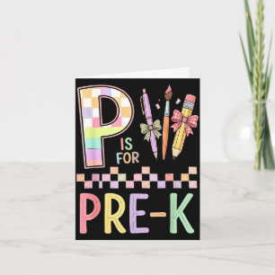P is voor pre-k eerste schooldag leraren meisjes kaart