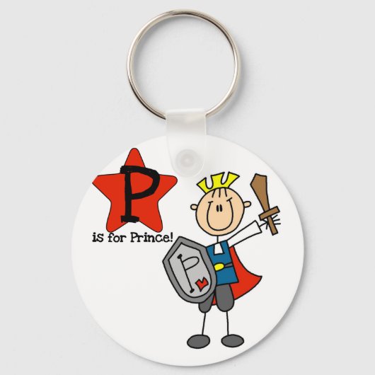 P is voor Prins Tshirts en Gifts Sleutelhanger (Voorkant)